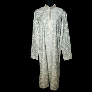 Kora - Mint Green Sequin & Embroidered Kurta - Size L